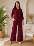 RICH LOOK POLYESTER CRUSH PLAIN CO-ORD SET DAILY WEAR WHOLESALE PRICE ETHNIC GARMENT (1)