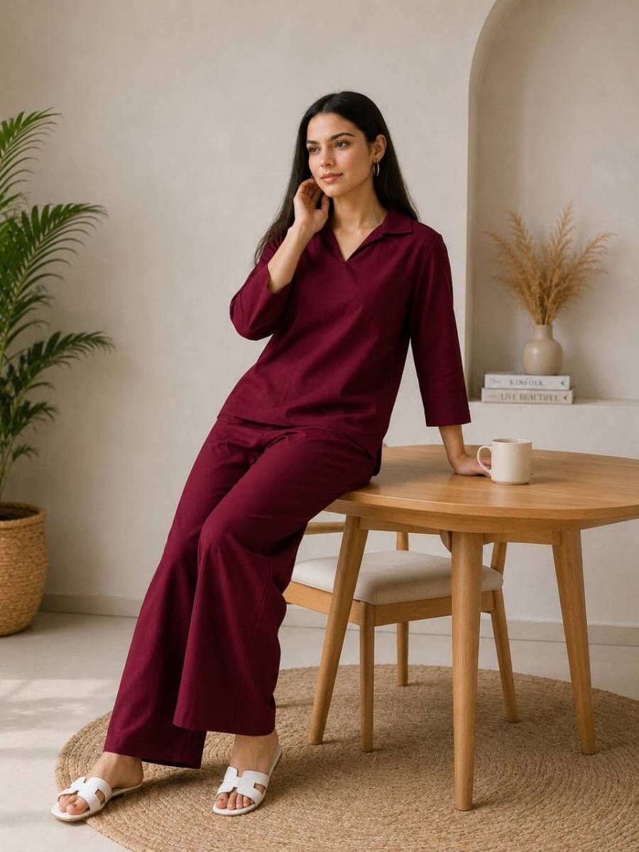 RICH LOOK POLYESTER CRUSH PLAIN CO-ORD SET DAILY WEAR WHOLESALE PRICE ETHNIC GARMENT (2)