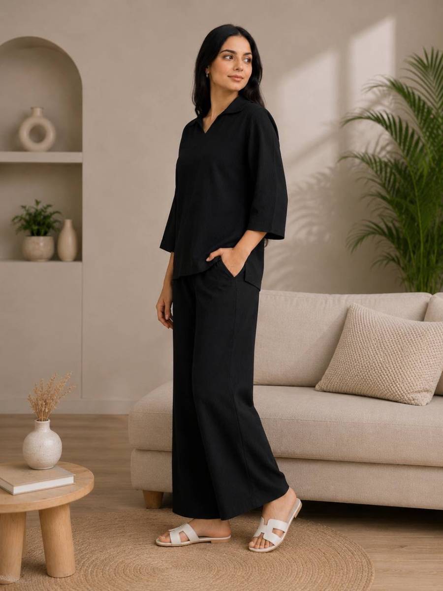 RICH LOOK POLYESTER CRUSH PLAIN CO-ORD SET DAILY WEAR WHOLESALE PRICE ETHNIC GARMENT (3)