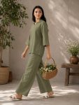 RICH LOOK POLYESTER CRUSH PLAIN CO-ORD SET DAILY WEAR WHOLESALE PRICE ETHNIC GARMENT (3)