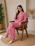 RICH LOOK POLYESTER CRUSH PLAIN CO-ORD SET DAILY WEAR WHOLESALE PRICE ETHNIC GARMENT (5)