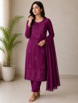 RICH LOOK RAYON COTTON EMBROIDERY WORK TOP BOTTOM WITH DUPATTA FESTIVE WEAR WHOLESALE PRICE ETHNIC GARMENT (2)