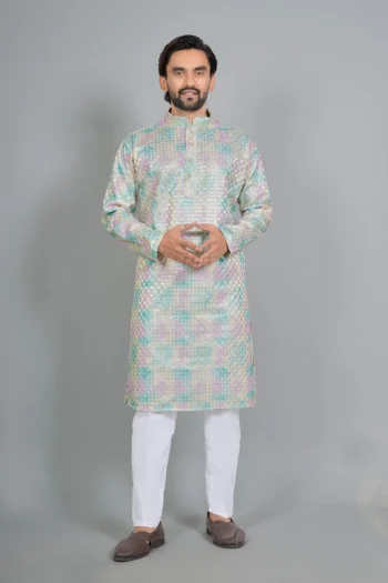 RICH LOOK RAYON  DIGITAL PRINT WORK MEN'S KURTA PAYJAMA RAMA