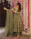 RICH LOOK RAYON SLUB PRINTED WORK GOWN BOTTOM WITH DUPATTA FESTIVE WEAR WHOLESALE PRICE ETHNIC GARMENT (2)