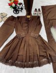 RICH LOOK ROMAN SILK EMBROIDERY WORK GOWN BOTTOM WITH DUPATTA FESTIVE WEAR WHOLESALE PRICE ETHNIC GARMENT (3)