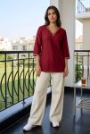 RICH LOOK ROMAN SILK EMBROIDERY WORK ONLY TOP DAILY WEAR WHOLESALE PRICE ETHNIC GARMENT (5)