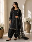 RICH LOOK SATIN SEQUENCE EMBROIDERY WORK TOP PATIYALA WITH DUPATTA FESTIVE WEAR WHOLESALE PRICE ETHNIC GARMENT (2)