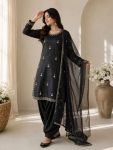 RICH LOOK SATIN SEQUENCE EMBROIDERY WORK TOP PATIYALA WITH DUPATTA FESTIVE WEAR WHOLESALE PRICE ETHNIC GARMENT (2)