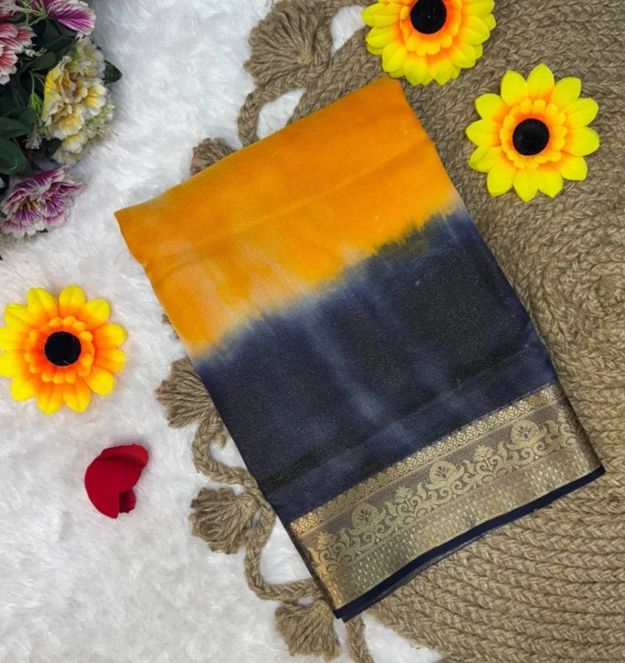RICH LOOK SHIMMER SILK ANMOL ZARI PATTI WORK SAREE WITH UNSTITCHED BLOUSE FESTIVE WEAR WHOLESALE PRICE ETHNIC GARMENT (13)