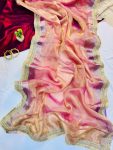 RICH LOOK TISSUE SILK TWO TONE SHADED WITH FANCY LACE BORDER WORK SAREE WITH UNSTITCHED BLOUSE PARTY WEAR WHOLESALE PRICE ETHNIC GARMENT (6)