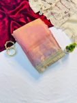 RICH LOOK TISSUE SILK TWO TONE SHADED WITH FANCY LACE BORDER WORK SAREE WITH UNSTITCHED BLOUSE PARTY WEAR WHOLESALE PRICE ETHNIC GARMENT (6)