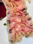 RICH LOOK TISSUE SILK TWO TONE SHADED WITH FANCY LACE BORDER WORK SAREE WITH UNSTITCHED BLOUSE PARTY WEAR WHOLESALE PRICE ETHNIC GARMENT (6)