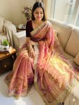 RICH LOOK TISSUE SILK TWO TONE SHADED WITH FANCY LACE BORDER WORK SAREE WITH UNSTITCHED BLOUSE PARTY WEAR WHOLESALE PRICE ETHNIC GARMENT (6)