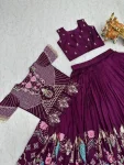 RICH LOOK VICHITRA EMBROIDERY THREAD WORK LEHENGA CHOLI WITH KOTI WEDDING WEAR WHOLESALE PRICE ETHNIC GARMENT (5)