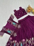 RICH LOOK VICHITRA EMBROIDERY THREAD WORK LEHENGA CHOLI WITH KOTI WEDDING WEAR WHOLESALE PRICE ETHNIC GARMENT (5)
