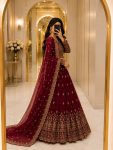 RICH LOOK VICHITRA SILK SEQUENCE AND THREAD EMBROIDERY WORK LEHENGA CHOLI WITH DUPATTA WEDDING WEAR WHOLESALE PRICE ETHNIC GARMENT (3)