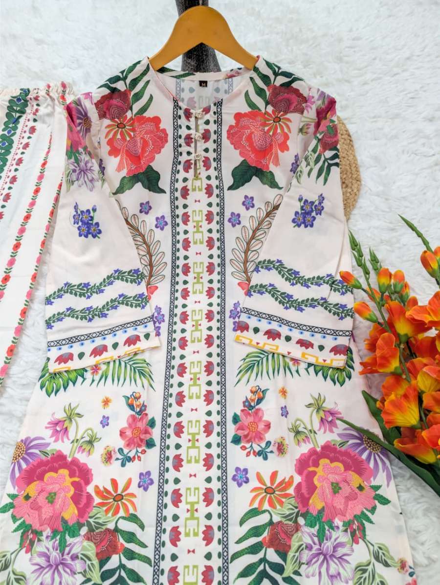 RICH LOOK VISCOSE RAYON PRINTED WORK CO-ORD SET DAILY WEAR WHOLESALE PRICE ETHNIC GARMENT (12)