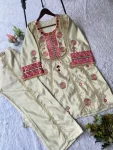 TRADITIONAL COSMOSS SILK REAL MIRROR AND SEQUENCE EMBROIDERY WORK CO-ORD SET PARTY WEAR WHOLESALE PRICE ETHNIC GARMENT (4)