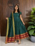 TRADITIONAL COTTON SILK ZARI WEAVING BUTTI WORK GOWN WITH DUPATTA FESTIVE WEAR WHOLESALE PRICE ETHNIC GARMENT (2)