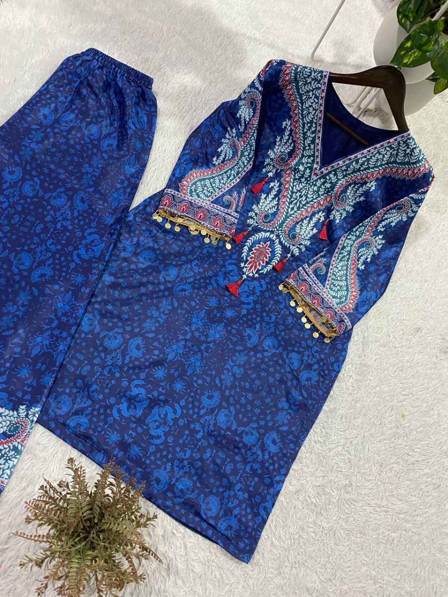 TRENDING CREPE SILK PRINTED WITH TUSSLES WORK CO-ORD SET FESTIVE WEAR WHOLESALE PRICE ETHNIC GARMENT (5)