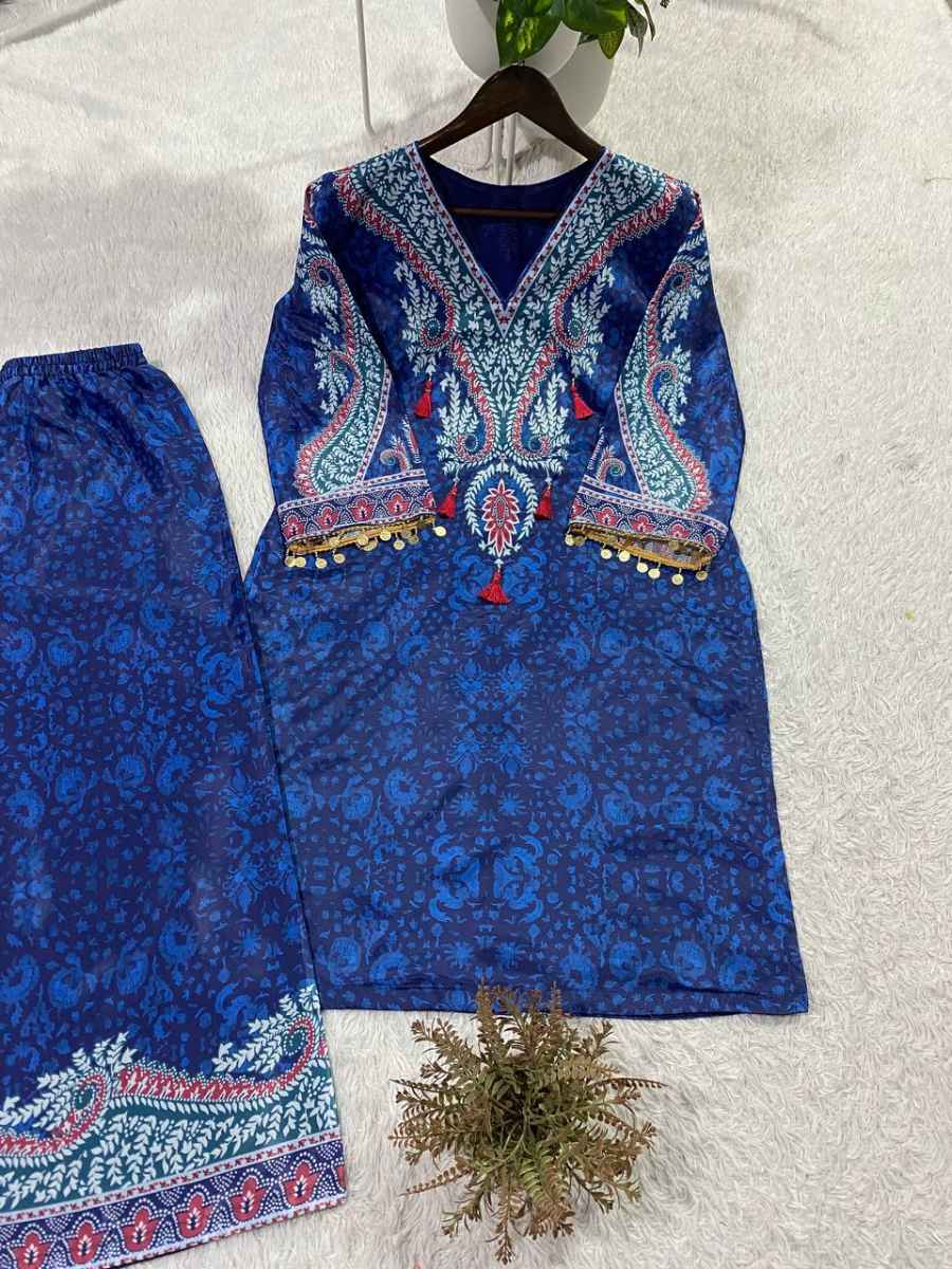 TRENDING CREPE SILK PRINTED WITH TUSSLES WORK CO-ORD SET FESTIVE WEAR WHOLESALE PRICE ETHNIC GARMENT (6)