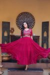 TRENDING FAUX BLOOMING EMBROIDERY ZARI SEQUENCE WORK GOWN FESTIVE WEAR WHOLESALE PRICE ETHNIC GARMENT (6)