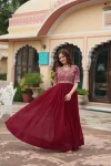 TRENDING FAUX BLOOMING EMBROIDERY ZARI SEQUENCE WORK GOWN FESTIVE WEAR WHOLESALE PRICE ETHNIC GARMENT (3)