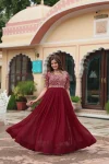 TRENDING FAUX BLOOMING EMBROIDERY ZARI SEQUENCE WORK GOWN FESTIVE WEAR WHOLESALE PRICE ETHNIC GARMENT (3)