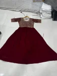 TRENDING FAUX BLOOMING EMBROIDERY ZARI SEQUENCE WORK GOWN FESTIVE WEAR WHOLESALE PRICE ETHNIC GARMENT (3)