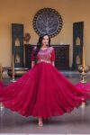 TRENDING FAUX BLOOMING EMBROIDERY ZARI SEQUENCE WORK GOWN FESTIVE WEAR WHOLESALE PRICE ETHNIC GARMENT (6)