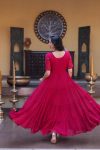TRENDING FAUX BLOOMING EMBROIDERY ZARI SEQUENCE WORK GOWN FESTIVE WEAR WHOLESALE PRICE ETHNIC GARMENT (6)