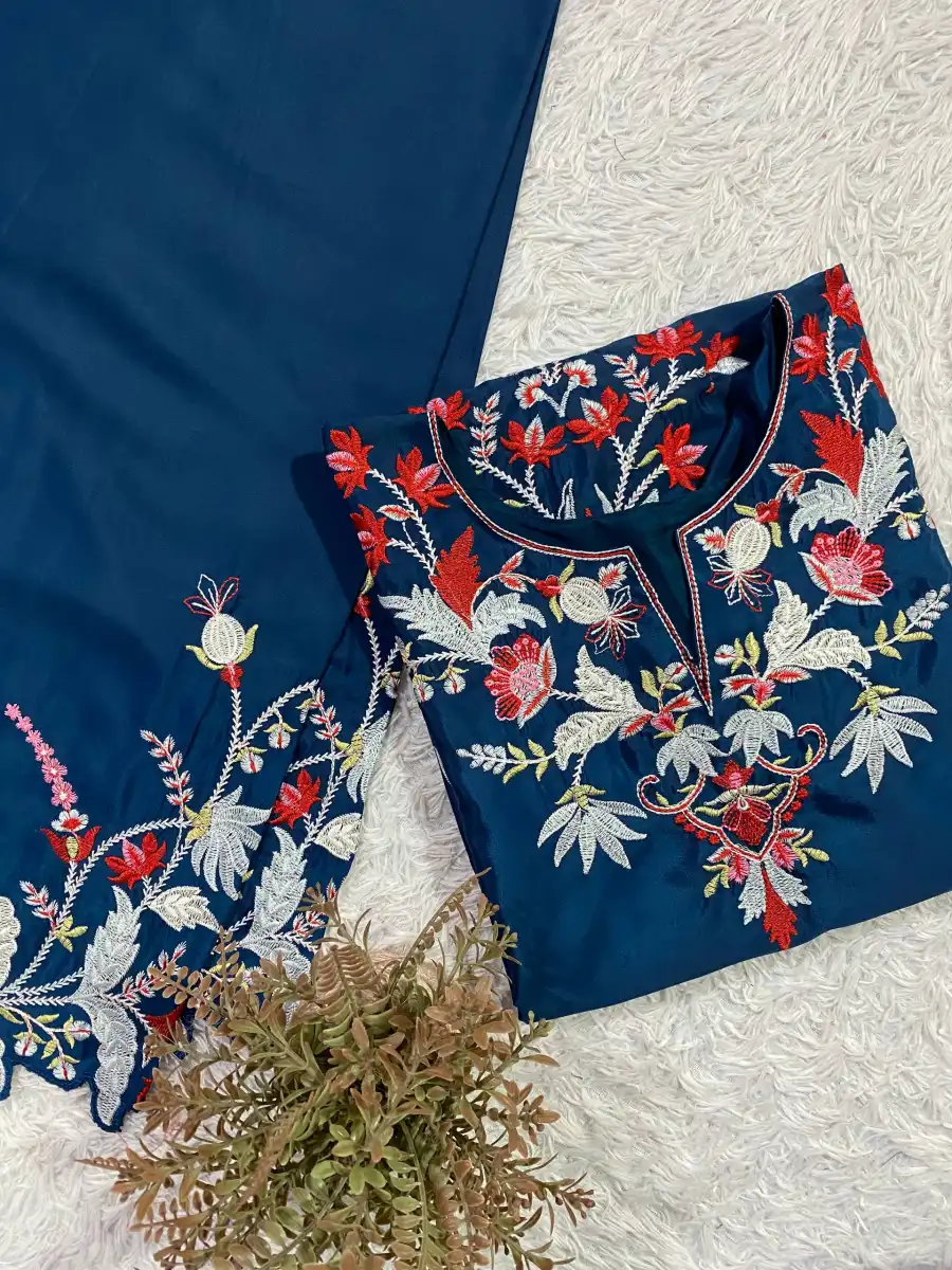 TRENDING FRENCH CREPE EMBROIDERY AND CUT WORK CO-ORD SET CASUAL WEAR WHOLESALE PRICE ETHNIC GARMENT (1)