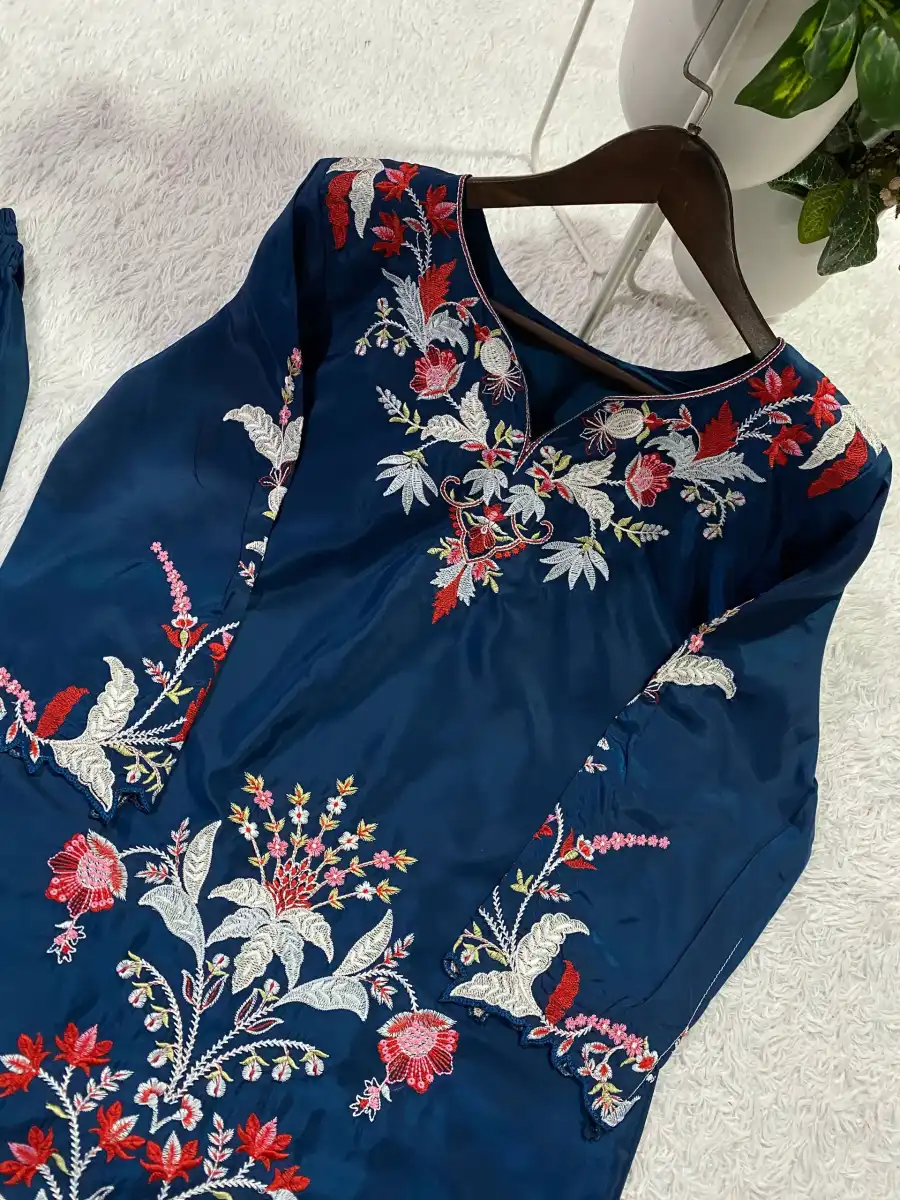 TRENDING FRENCH CREPE EMBROIDERY AND CUT WORK CO-ORD SET CASUAL WEAR WHOLESALE PRICE ETHNIC GARMENT (4)
