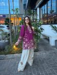 TRENDING FRENCH CREPE EMBROIDERY WORK TOP PATIYALA WITH DUPATTA FESTIVE WEAR WHOLESALE PRICE ETHNIC GARMENT (3)