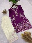 TRENDING FRENCH CREPE EMBROIDERY WORK TOP PATIYALA WITH DUPATTA FESTIVE WEAR WHOLESALE PRICE ETHNIC GARMENT (3)