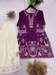 TRENDING FRENCH CREPE EMBROIDERY WORK TOP PATIYALA WITH DUPATTA FESTIVE WEAR WHOLESALE PRICE ETHNIC GARMENT (3)