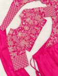 TRENDING FRENCH CREPE SILK EMBROIDERY SEQUENCE WORK LEHENGA SAREE WITH STITCHED BLOUSE PARTY WEAR WHOLESALE PRICE ETHNIC GARMENT (4)