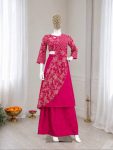 TRENDING FRENCH CREPE SILK EMBROIDERY SEQUENCE WORK LEHENGA SAREE WITH STITCHED BLOUSE PARTY WEAR WHOLESALE PRICE ETHNIC GARMENT (4)
