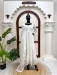 TRENDING GEORGETTE THREAD WITH SEQUENCE WORK GOWN BOTTOM WITH DUPATTA WHITE