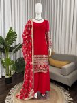 TRENDING GEORGETTE THREAD WITH SEQUENCE WORK TOP BOTTOM WITH DUPATTA FESTIVE WEAR WHOLESALE PRICE ETHNIC GARMENT (3)