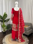 TRENDING GEORGETTE THREAD WITH SEQUENCE WORK TOP BOTTOM WITH DUPATTA FESTIVE WEAR WHOLESALE PRICE ETHNIC GARMENT (3)