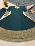 TRENDING NATURAL CREPE SEQUENCE AND CODING EMBROIDERY WORK GOWN BOTTOM WITH DUPATTA FESTIVE WEAR WHOLESALE PRICE ETHNIC GARMENT (2)