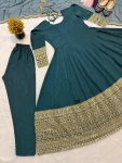 TRENDING NATURAL CREPE SEQUENCE AND CODING EMBROIDERY WORK GOWN BOTTOM WITH DUPATTA FESTIVE WEAR WHOLESALE PRICE ETHNIC GARMENT (2)
