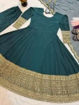 TRENDING NATURAL CREPE SEQUENCE AND CODING EMBROIDERY WORK GOWN BOTTOM WITH DUPATTA FESTIVE WEAR WHOLESALE PRICE ETHNIC GARMENT (2)