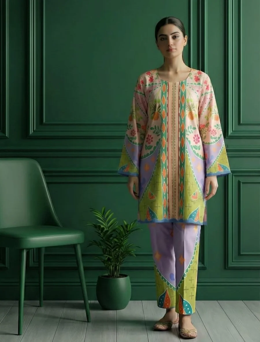 TRENDING POLY COTTON NATURAL DIGITAL PRINT WORK CO-ORD SET DAILY WEAR WHOLESALE PRICE ETHNIC GARMENT (2)