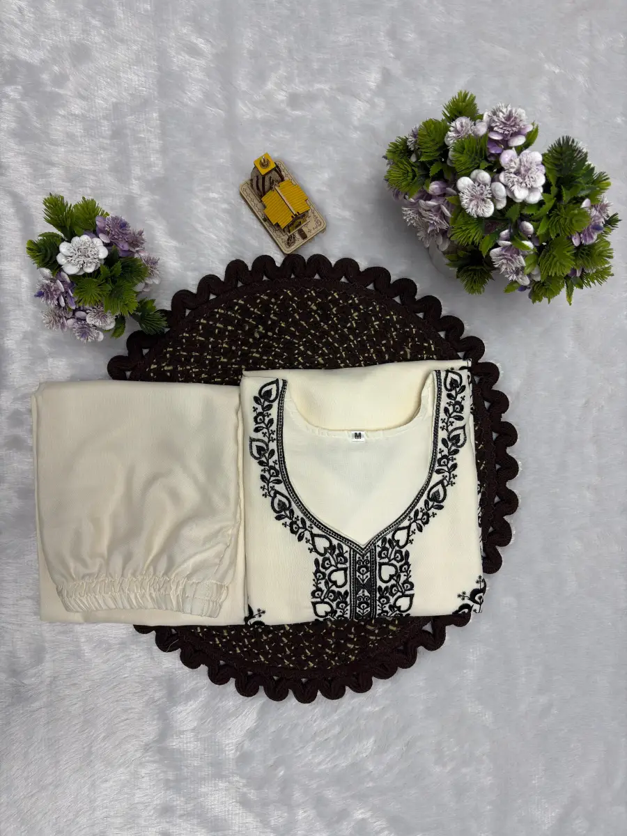 TRENDING RAYON COTTON EMBROIDERY WORK TOP PALAZZO SET OFFICE WEAR WHOLESALE PRICE ETHNIC GARMENT (1)