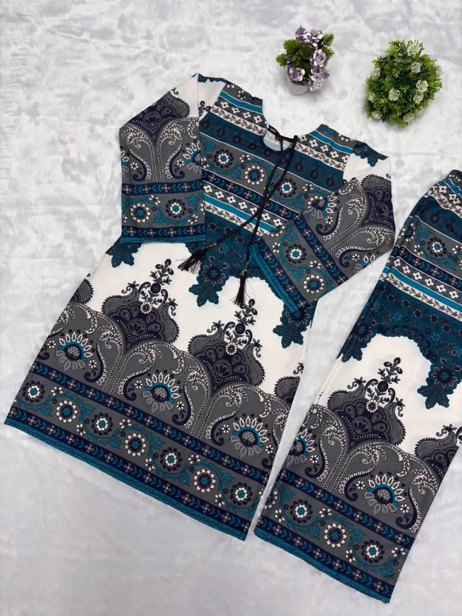 TRENDING RAYON DIGITAL PRINT WORK CO-ORD SET BLACK DAILY WEAR WHOLESALE PRICE ETHNIC GARMENT (6)