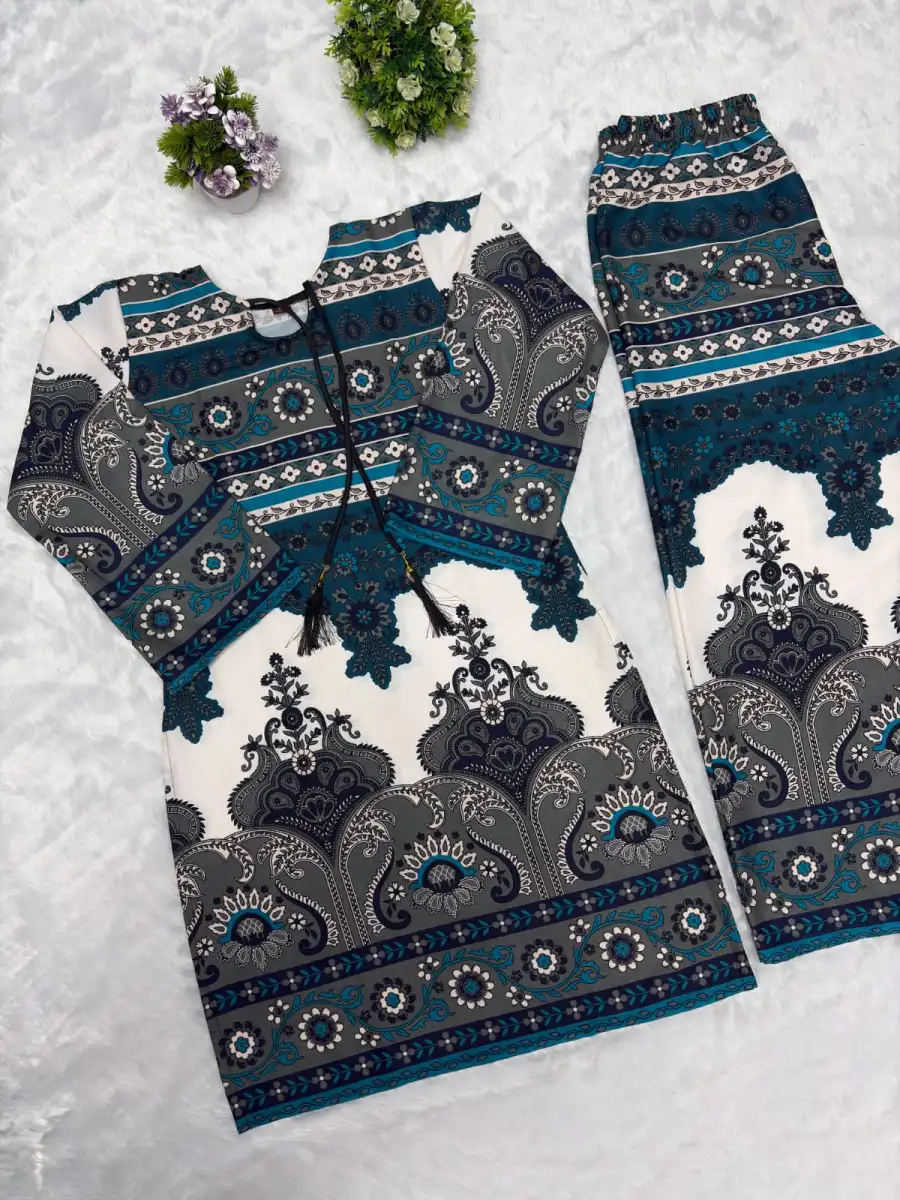 TRENDING RAYON DIGITAL PRINT WORK CO-ORD SET BLACK DAILY WEAR WHOLESALE PRICE ETHNIC GARMENT (7)