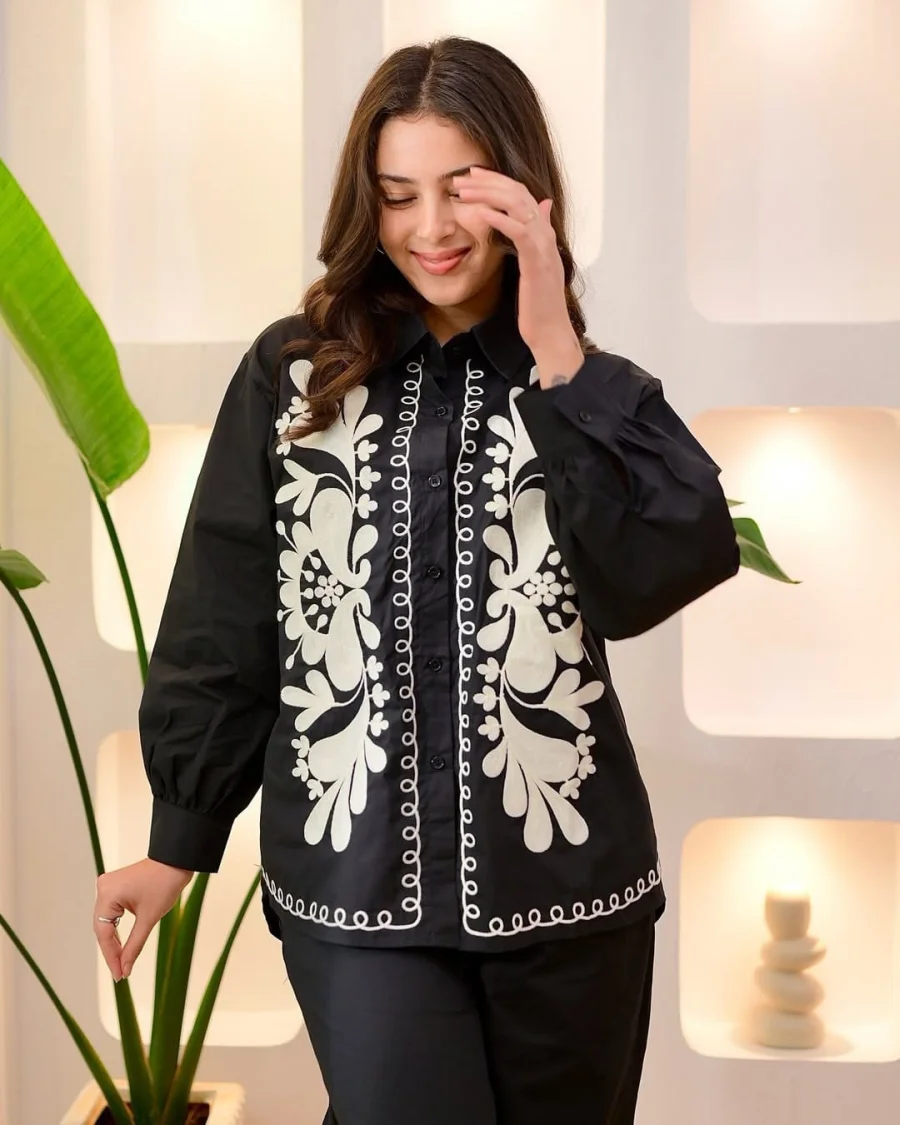 TRENDING RAYON SLUB EMBROIDERY WORK CO-ORD SET OFFICE WEAR WHOLESALE PRICE ETHNIC GARMENT (6)