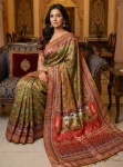 TRENDING ROMAN SILK AJARAKH PRINT WITH REAL MIRROR WORK SAREE WITH UNSTITCHED BLOUSE PARTY WEAR WHOLESALE PRICE ETHNIC GARMENT (7)